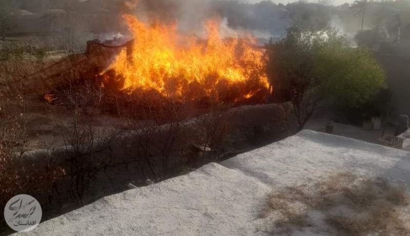 50 خانه در شهرستان فیض آباد در آتش سوخت